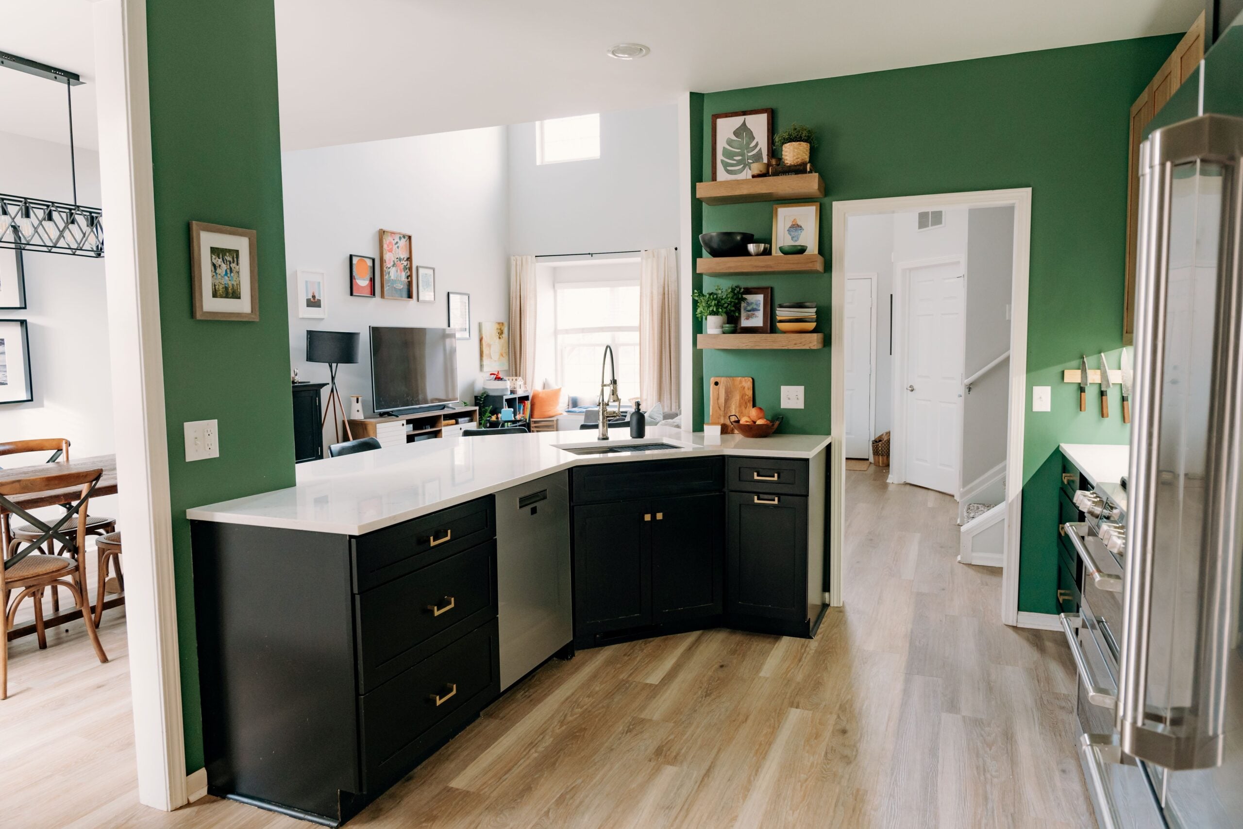 Kitchen with floating shelves